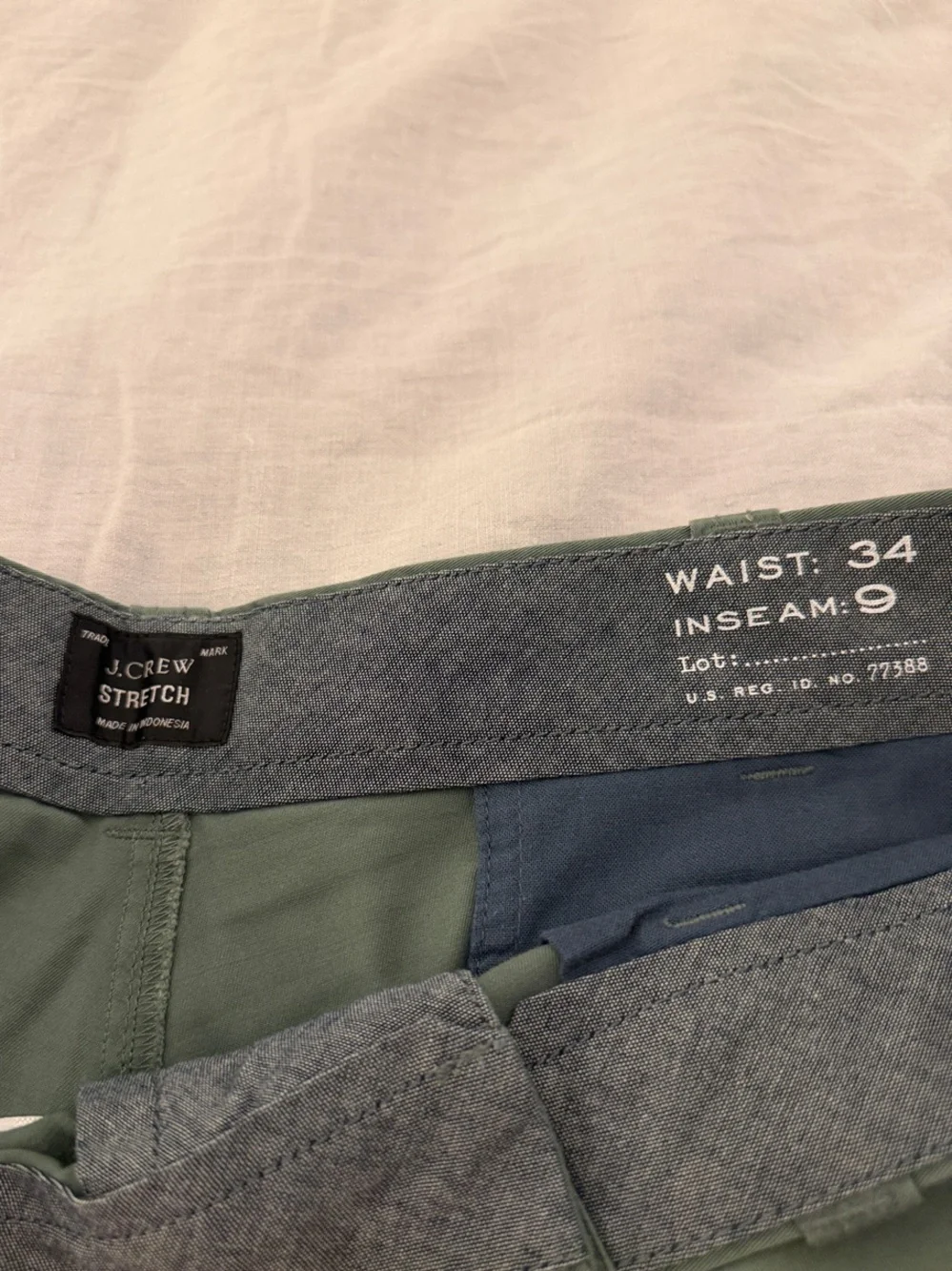 J. Crew Men's Olive Chino Flat-Front Shorts